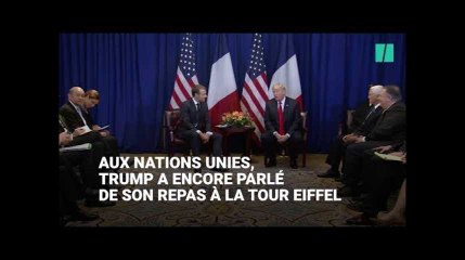 Tải video: Donald Trump ne se remet (toujours) pas de son dîner à la Tour Eiffel avec Emmanuel Macron