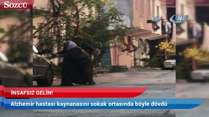 İnsafsız gelin, kaynanasını sokak ortasında böyle dövdü