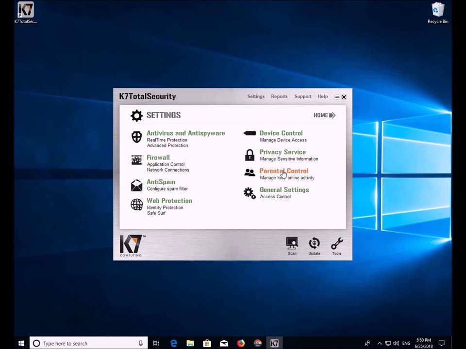 K7 Total Security Application Control