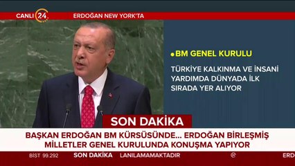 Başkan Erdoğan BM Genel Kurulu'nda konuşuyor