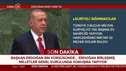 Başkan Erdoğan BM Genel Kurulu'nda konuşuyor