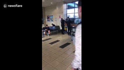 Bus driver takes down unruly drunk who threw off two policemen