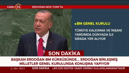 Başkan Erdoğan BM Genel Kurulu'nda konuşuyor