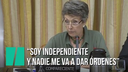 "No soy podemita, no soy socialista, no soy nada" Rosa María Mateo en la comisión de Control
