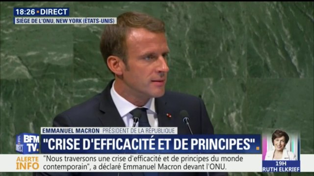 Nous assistons à une nouvelle instabilité du monde déclare Emmanuel Macron devant l'ONU