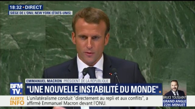 Face au grand défi migratoire, je ne crois pas aux discours d'ouverture inconditionnelle , affirme Emmanuel Macron devant l'ONU