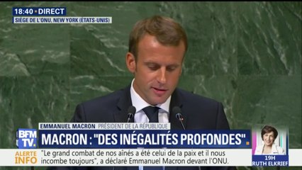 "L'aide publique au développement de la France sera augmentée d'un 1 milliard d'euros dès 2019" déclare Emmanuel Macron devant l'ONU
