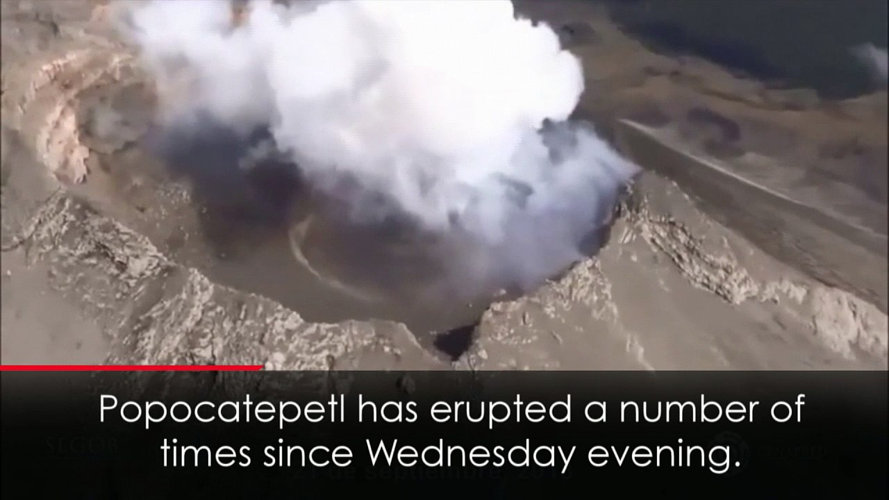 Mexican volcano spews ash and smoke into the air