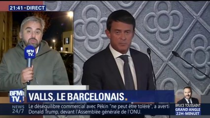 Скачать видео: Candidat à la Mairie de Barcelone, Manuel Valls quitte la vie politique française: 