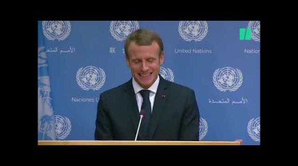 Après son discours à l'ONU, Macron "présente toutes ses excuses au pupitre" qu'il a maltraité