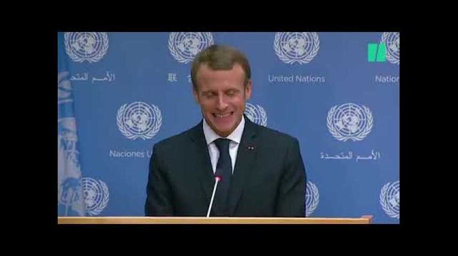 Après son discours à l'ONU, Macron présente toutes ses excuses au pupitre qu'il a maltraité