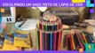 Veja como é feito um vaso com lápis de cor