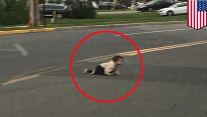 Viral photo shows baby crawling across Lakewood road