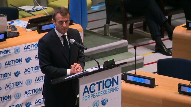 Discours du Président de la République Emmanuel Macron lors de l'ouverture de la réunion à haut niveau sur la réforme du maintien de la paix (Actions for Peacekeeping)