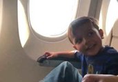 'It's Flying!' - Little Boy Reacts With Excitement to Take-Off