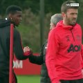 Football - Frosty exchange between Paul Pogba and José Mourinho during  Man Utd training session