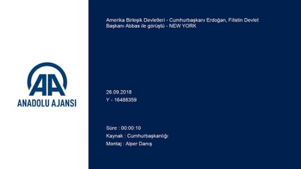 Cumhurbaşkanı Erdoğan, Filistin Devlet Başkanı Abbas ile görüştü - NEW YORK