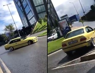 Kavşak Magandasının Tehlikeli Şovu Kamerada