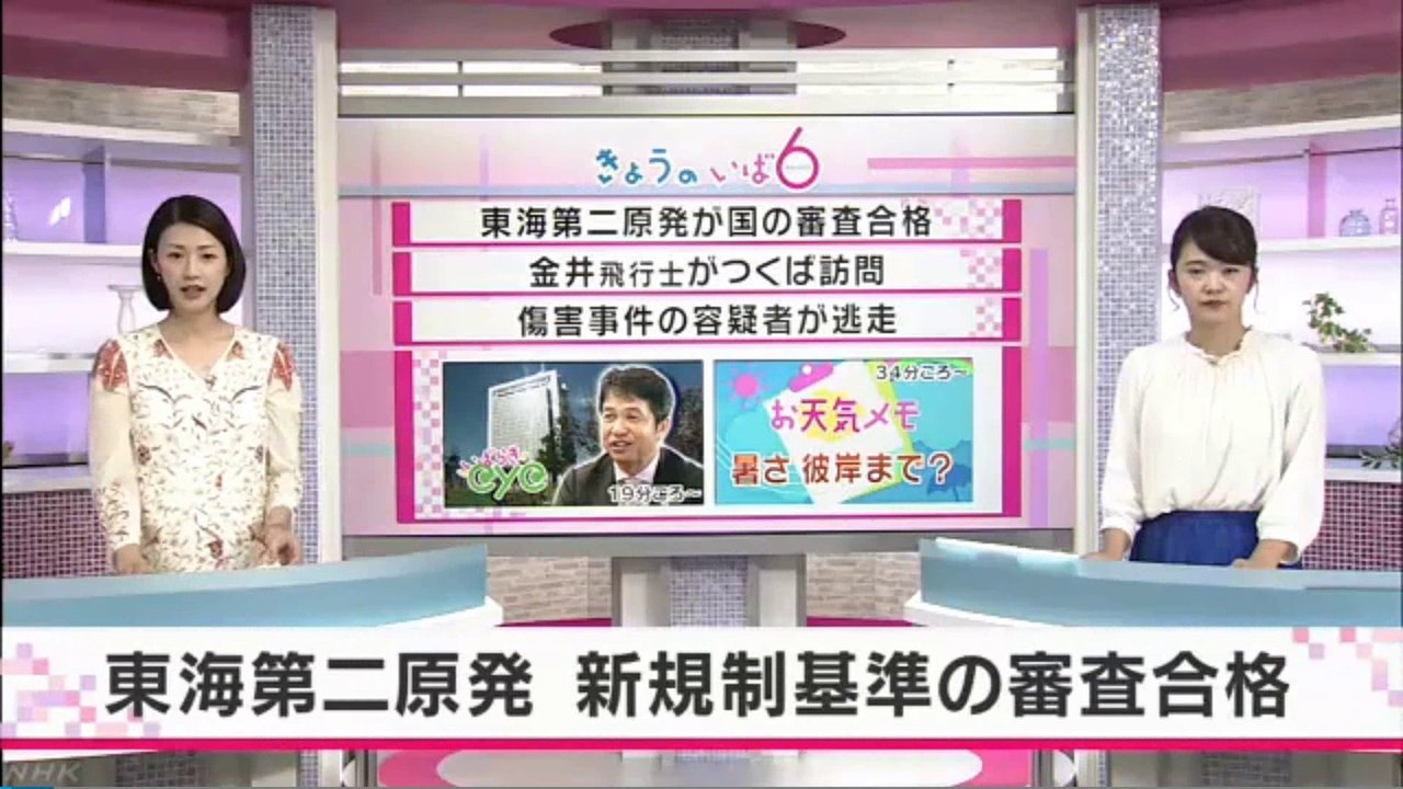 いば6 東海第二原発が新基準に合格 20180926