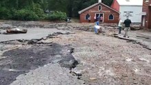 Church Parking Lot Destroyed as Floods Hit Tennessee City
