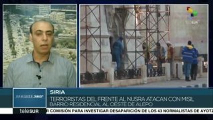 Terroristas del Frente Al Nusra atacan barrio residencial en Alepo