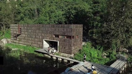 Una biblioteca en medio de la naturaleza