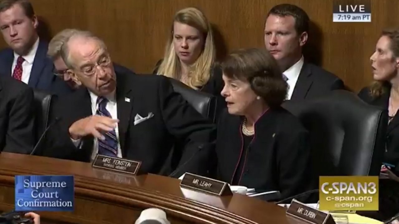 Sen. Dianne Feinstein Gets Interrupted By Chairman Chuck Grassley