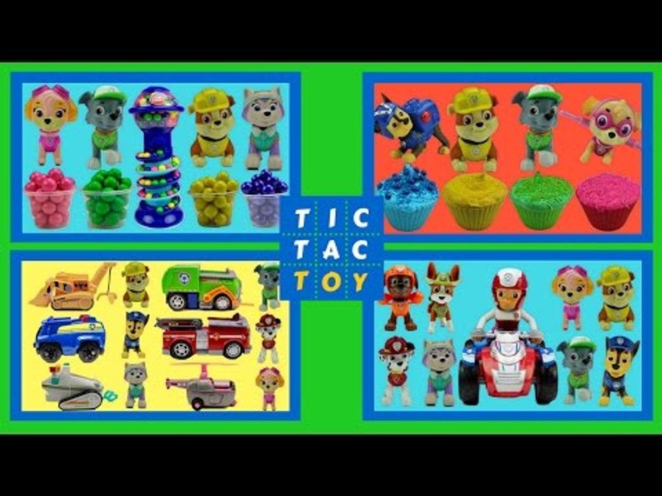 Paw Patrol Toy Videos Bubble Gumballs Magic Cupcakes LEARN COLORS Numbers Counting Matching