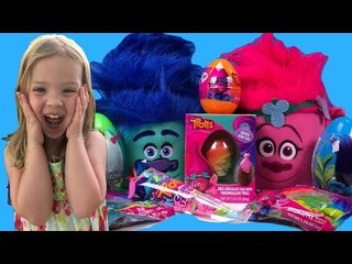 Trolls Easter Baskets 2017  - A FAMILY FUN Gummy Candy Toy Haul