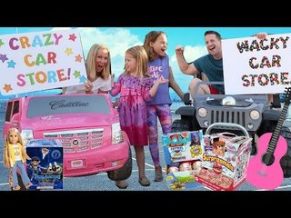 Crazy & Wacky FAKE Car Stores Compete for Addy and Maya !!!