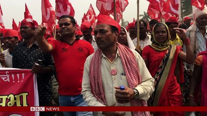 Protesting India farmers- 'We want what we were promised' - BBC News