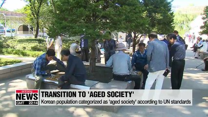 Korean population categorized as 'aged society' according to UN standards