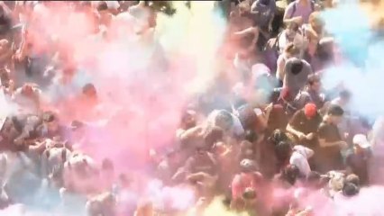 Tensión por la doble manifestación de independentistas y policías en Barcelona