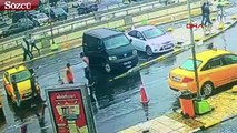 İstanbul otogarda taksici kavgası kamerada