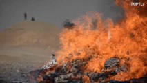 20 toneladas de drogas são queimadas no Afeganistão