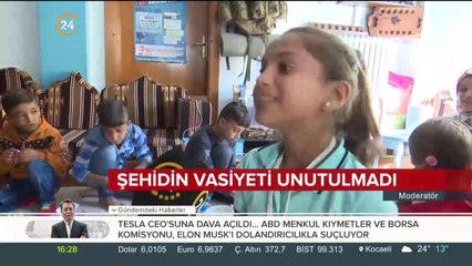 Şehidin vasiyeti unutulmadı