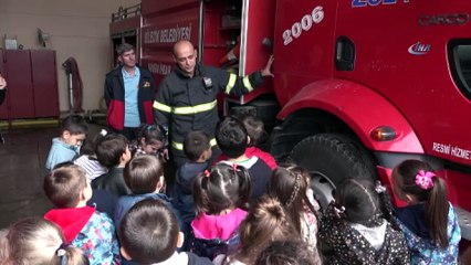 Minik öğrenciler itfaiye hakkında merak ettikleri tüm sorulara yanıt buldular