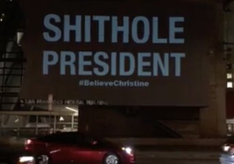 Messages of Protests Broadcast Onto San Francisco Federal Building