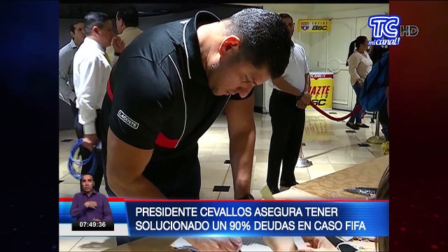 Presidente Cevallos asegura tener solucionado un 90% de deudas en caso FIFA