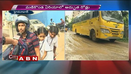 People suffering with Damaged Roads at Manikonda