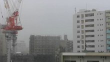 Crane Sways as Typhoon Trami Hits Okinawa