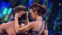 Duo Transcend- Married Couple Retries Dangerous Blindfold Trapeze Trick - America's Got Talent 2018