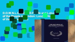 D.O.W.N.L.O.A.D [P.D.F] Life and Labour of the People in London: London North of the Thames: The