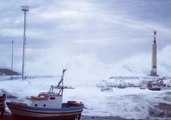 Waves Engulf Port of Stazzo, Italy During 'Medicane' Storm Zorba