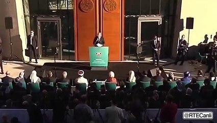 Cumhurbaşkanı Erdoğan Köln Merkez Camii'nin açılışında konuşuyor