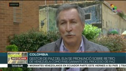 Critica gestor de paz del ELN ataques a Venezuela como país garante