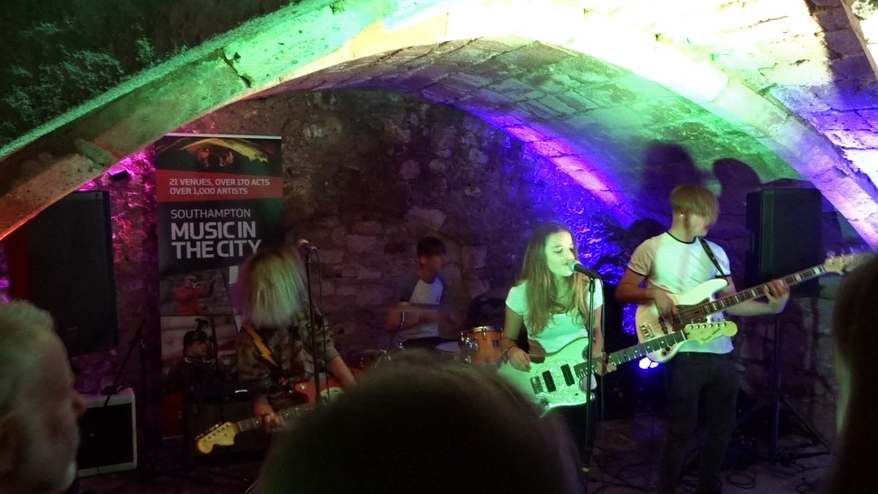 ANGEL BLUE do the time warp in Lankester's Vault, Southampton, 2018.