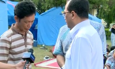 Menhub Budi Tinjau Lokasi Pengungsian Korban Gempa
