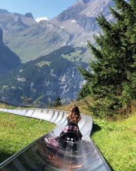 Beautiful Views On This Alpine Slide In Switzerland!!