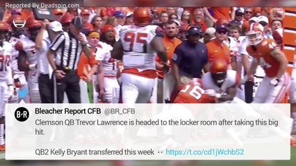 Clemson Quarterback Trevor Lawrence Leaves Game After Getting Hit In Head